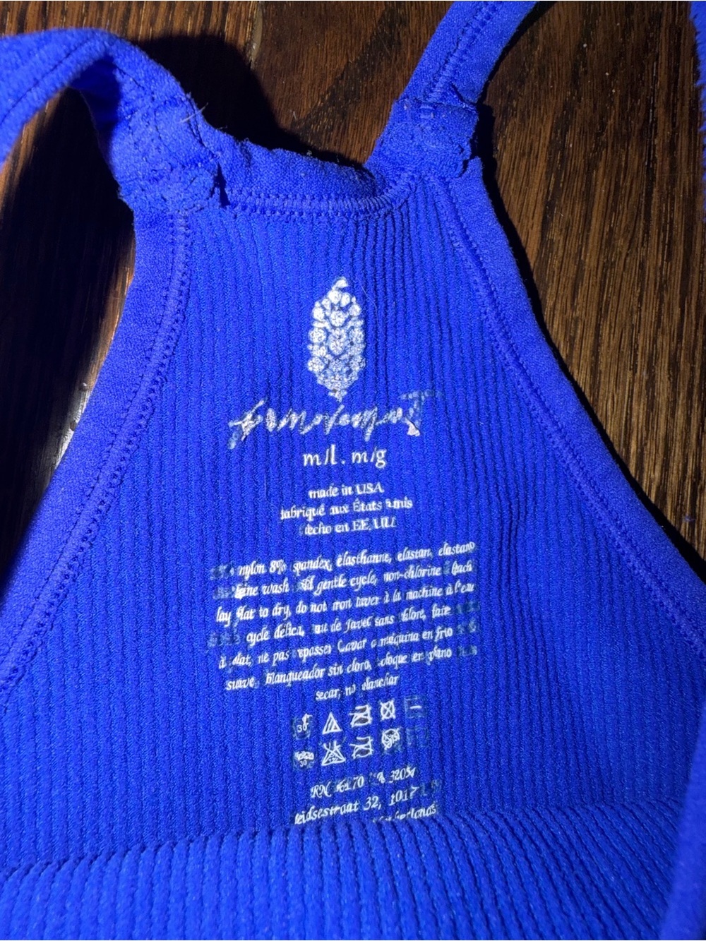 FP Movement Blue Ribbed Crop Tank - Picture 6 of 11